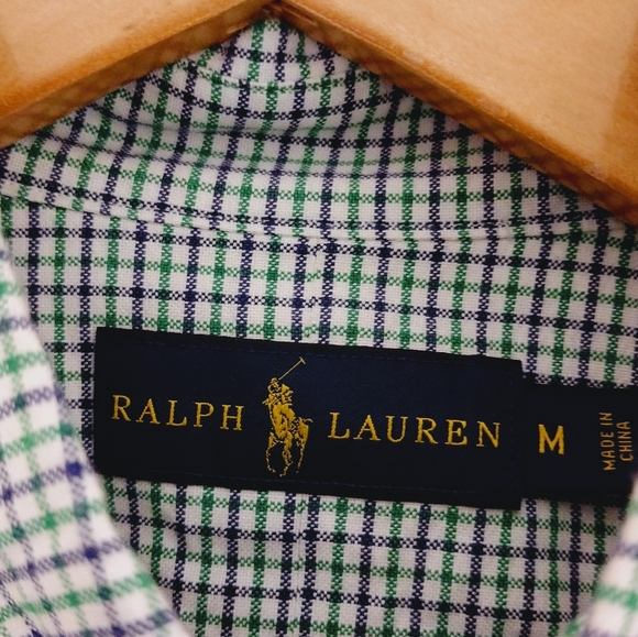 Ralph Lauren Men's Checkered Button Down Polo Shirt - Picture 4 of 6
